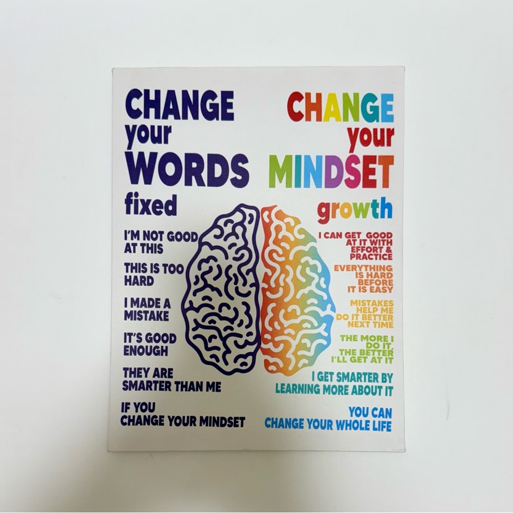 15 X 11 Framed Canvas Mindset Wall Art Classroom Home Therapy Office